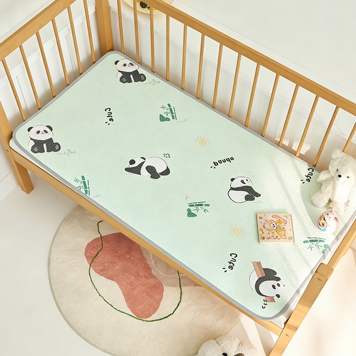 91家纺网 家纺一手货源 找家纺 （总）家品罗兰 2026新款A类母婴级卡通婴儿凉感冰豆豆凉席儿童新生小宝宝床幼儿园床拼接床冰丝席床单垫可机洗夏空调席