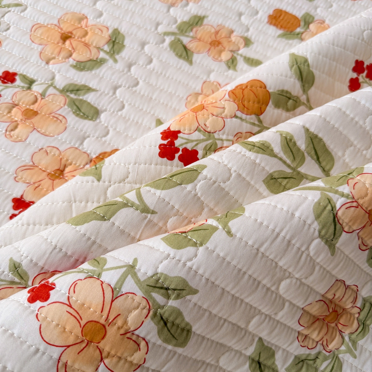 91家纺网 家纺一手货源 找家纺 默忆 2026新款A类小清新四季可用学生宿舍床单  单件全棉炕盖床盖炕毯三件套 花海