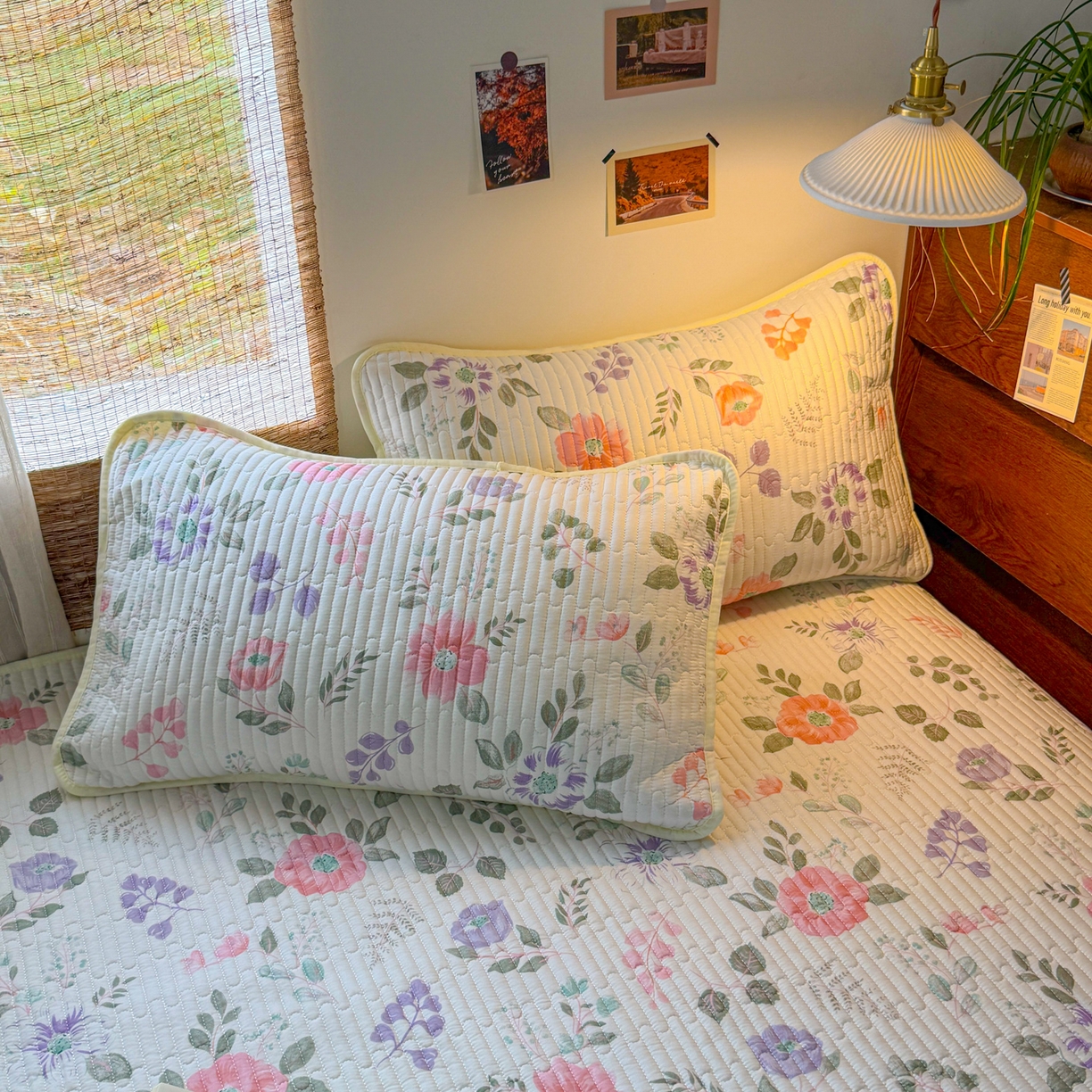 91家纺网 家纺一手货源 找家纺 默忆 2026新款A类小清新四季可用学生宿舍床单  单件全棉炕盖床盖炕毯三件套 花韵