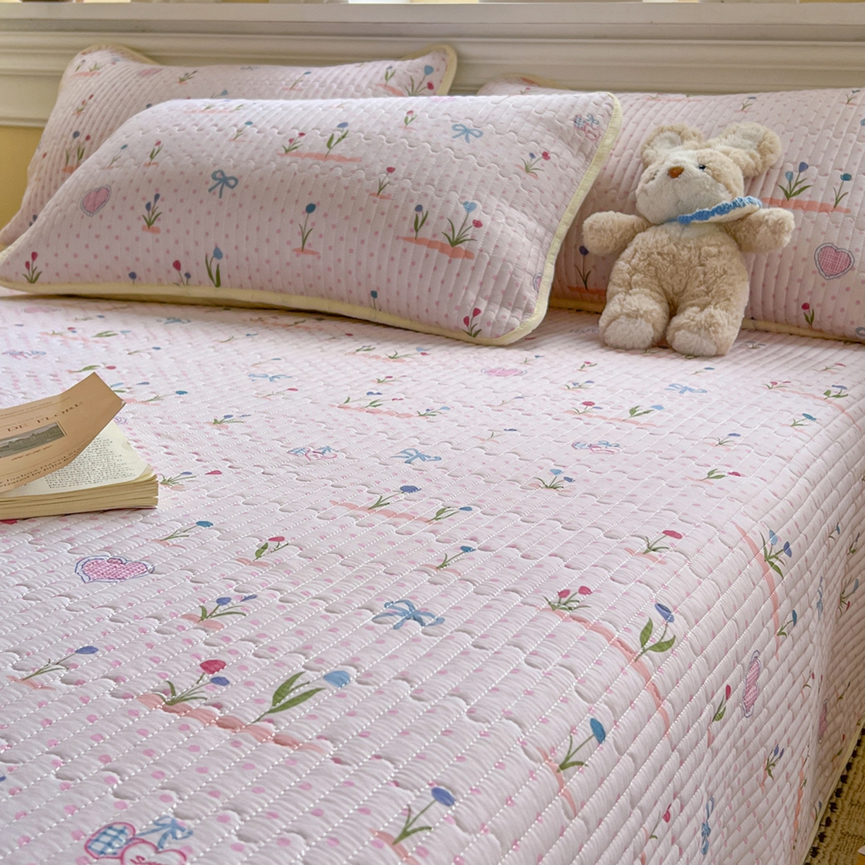 91家纺网 家纺一手货源 找家纺 默忆 2026新款A类小清新四季可用学生宿舍床单  单件全棉炕盖床盖炕毯三件套 觅香