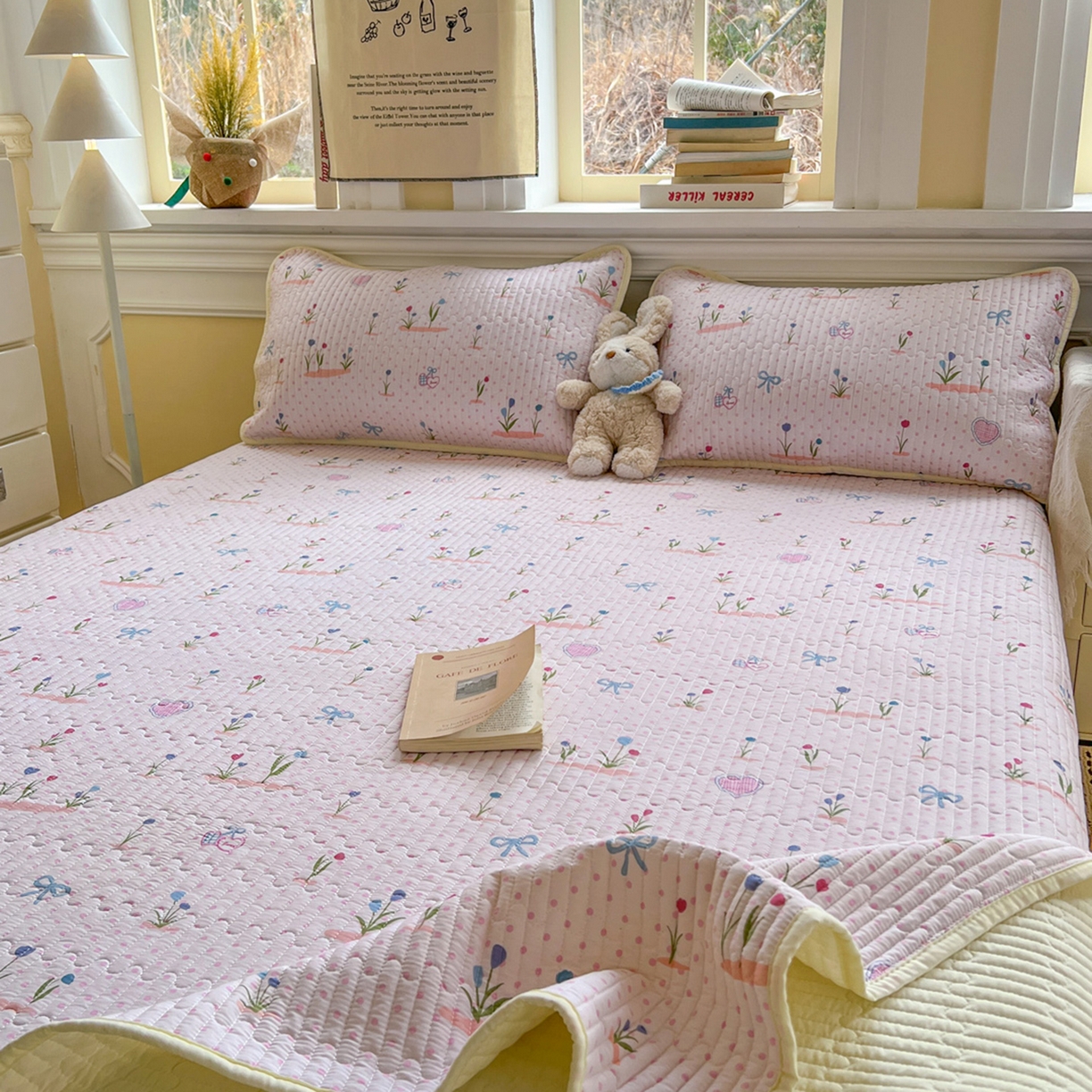 91家纺网 家纺一手货源 找家纺 默忆 2026新款A类小清新四季可用学生宿舍床单  单件全棉炕盖床盖炕毯三件套 觅香