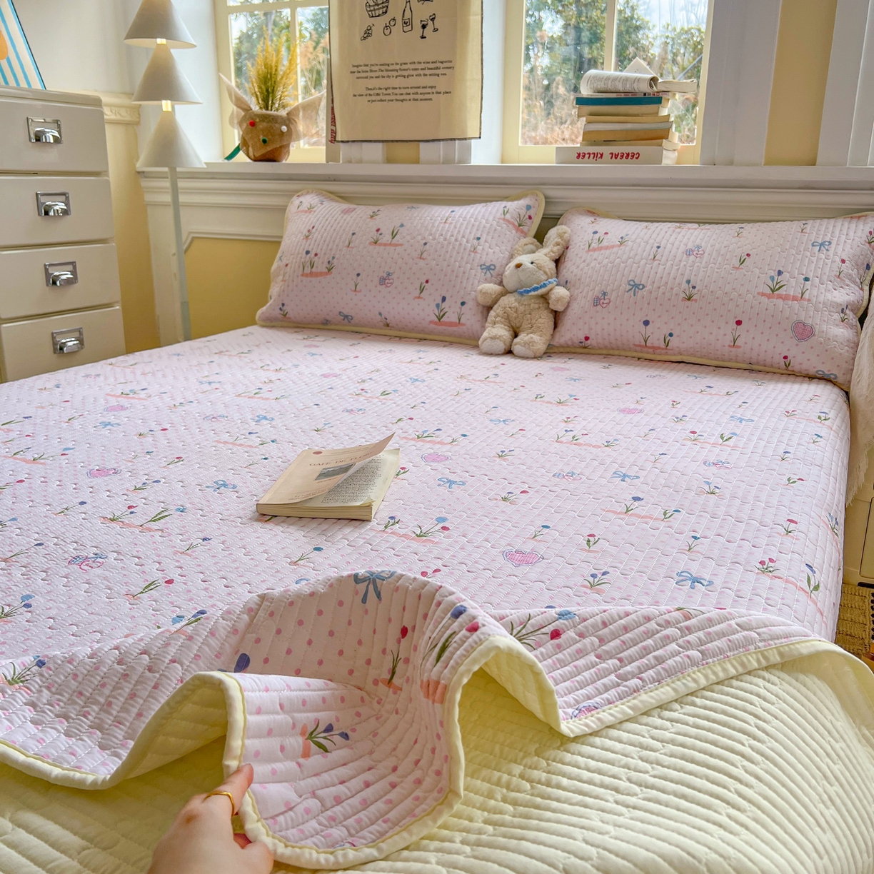 91家纺网 家纺一手货源 找家纺 默忆 2026新款A类小清新四季可用学生宿舍床单  单件全棉炕盖床盖炕毯三件套 觅香