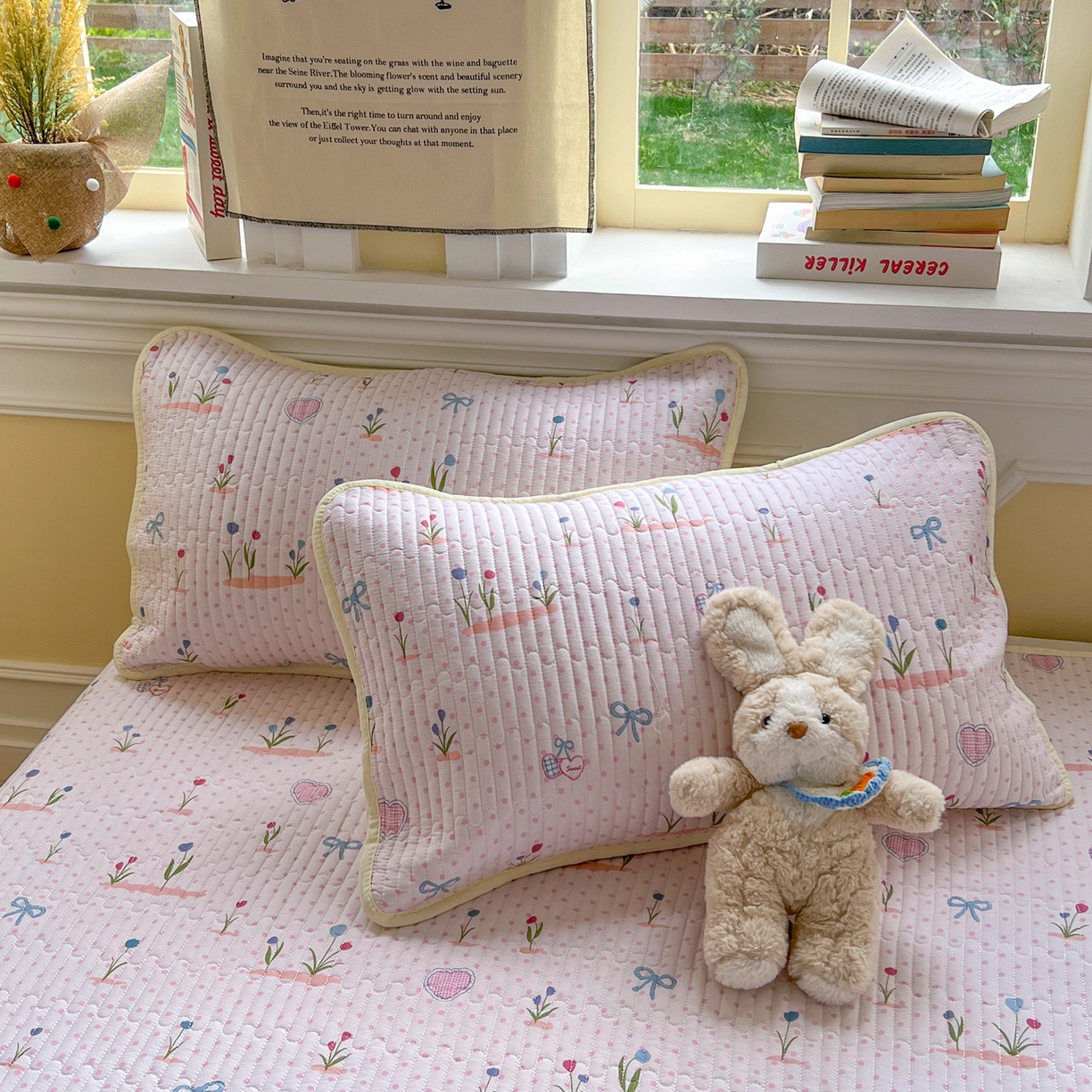 91家纺网 家纺一手货源 找家纺 默忆 2026新款A类小清新四季可用学生宿舍床单  单件全棉炕盖床盖炕毯三件套 觅香