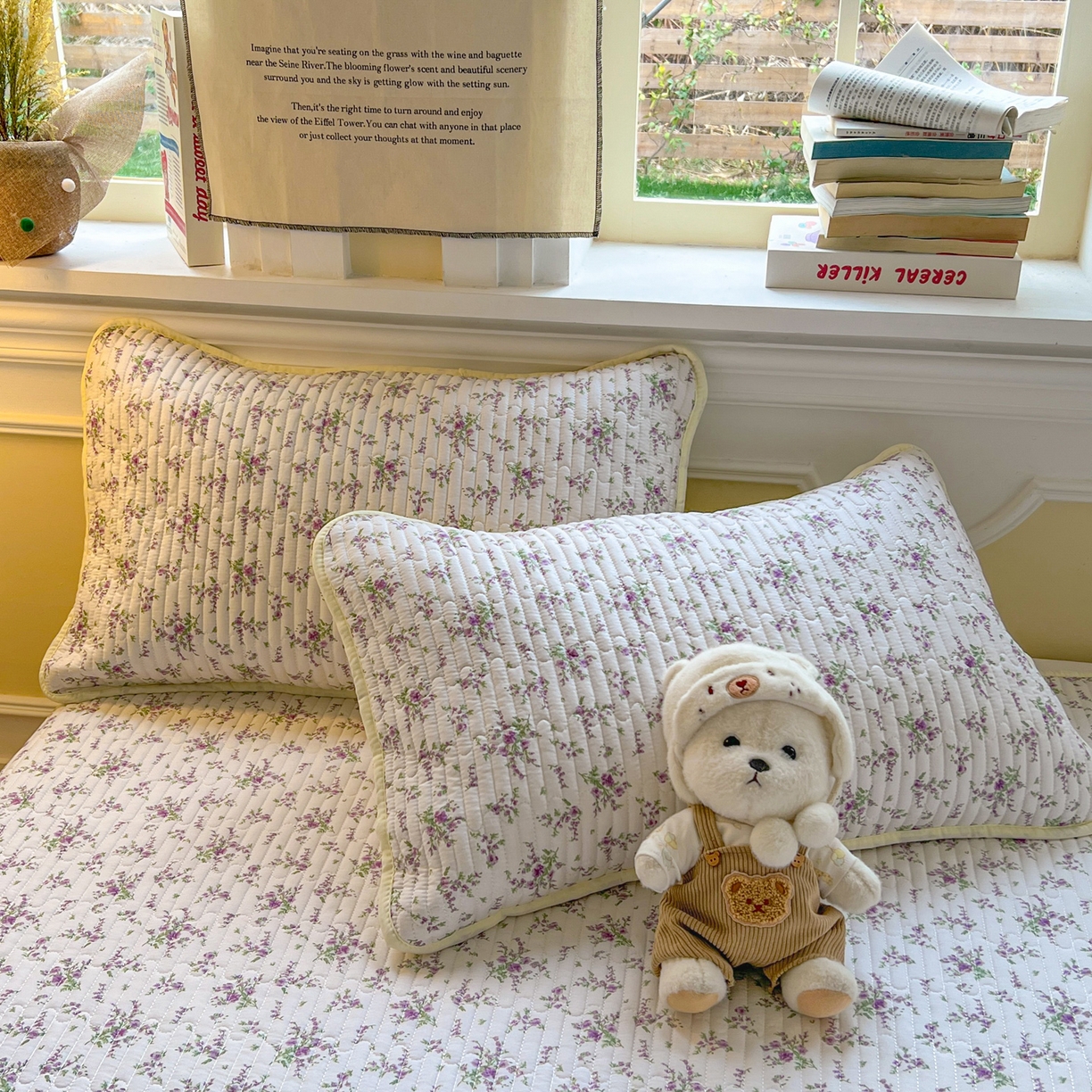 91家纺网 家纺一手货源 找家纺 默忆 2026新款A类小清新四季可用学生宿舍床单  单件全棉炕盖床盖炕毯三件套 汐春之语