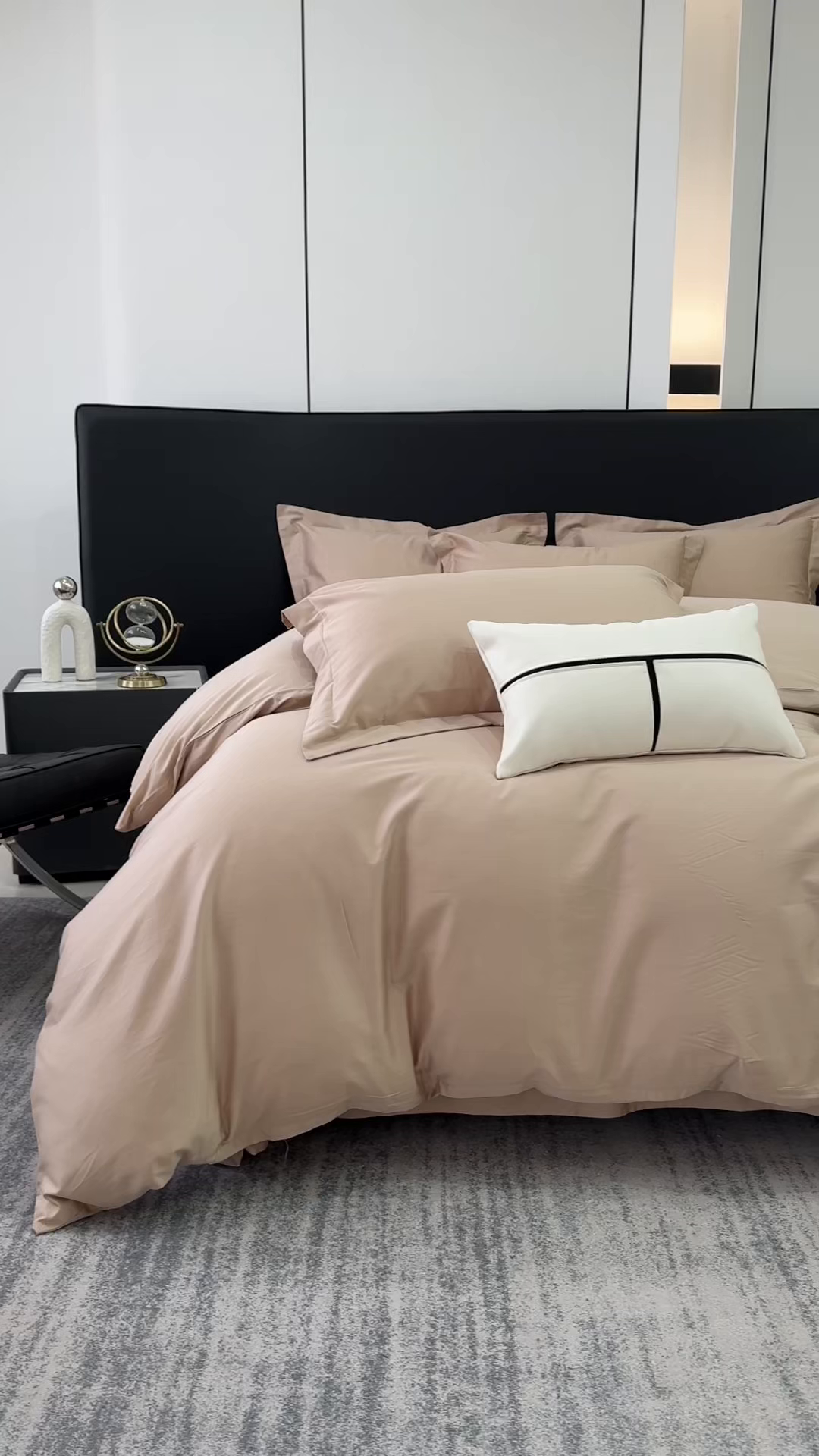 91家纺网 家纺一手货源 找家纺 乐蔻家纺 2026新款100S长绒棉纯棉素色款四件套 卡其