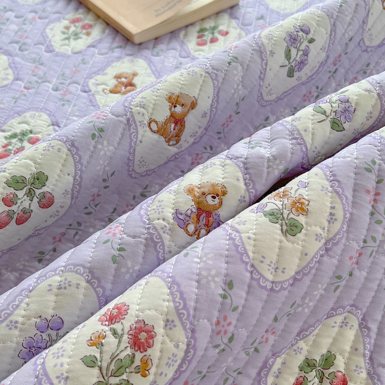 91家纺网 家纺一手货源 找家纺 默忆 2026新款A类小清新四季可用学生宿舍床单  单件全棉炕盖床盖炕毯三件套 紫韵花开