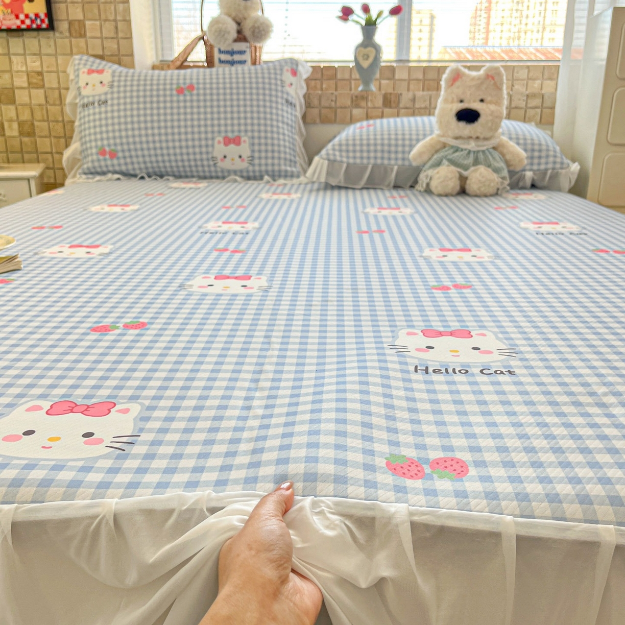 91家纺网 家纺一手货源 找家纺 （总）川悦生活 2026新款雪纺冰丝床裙凉席三件套