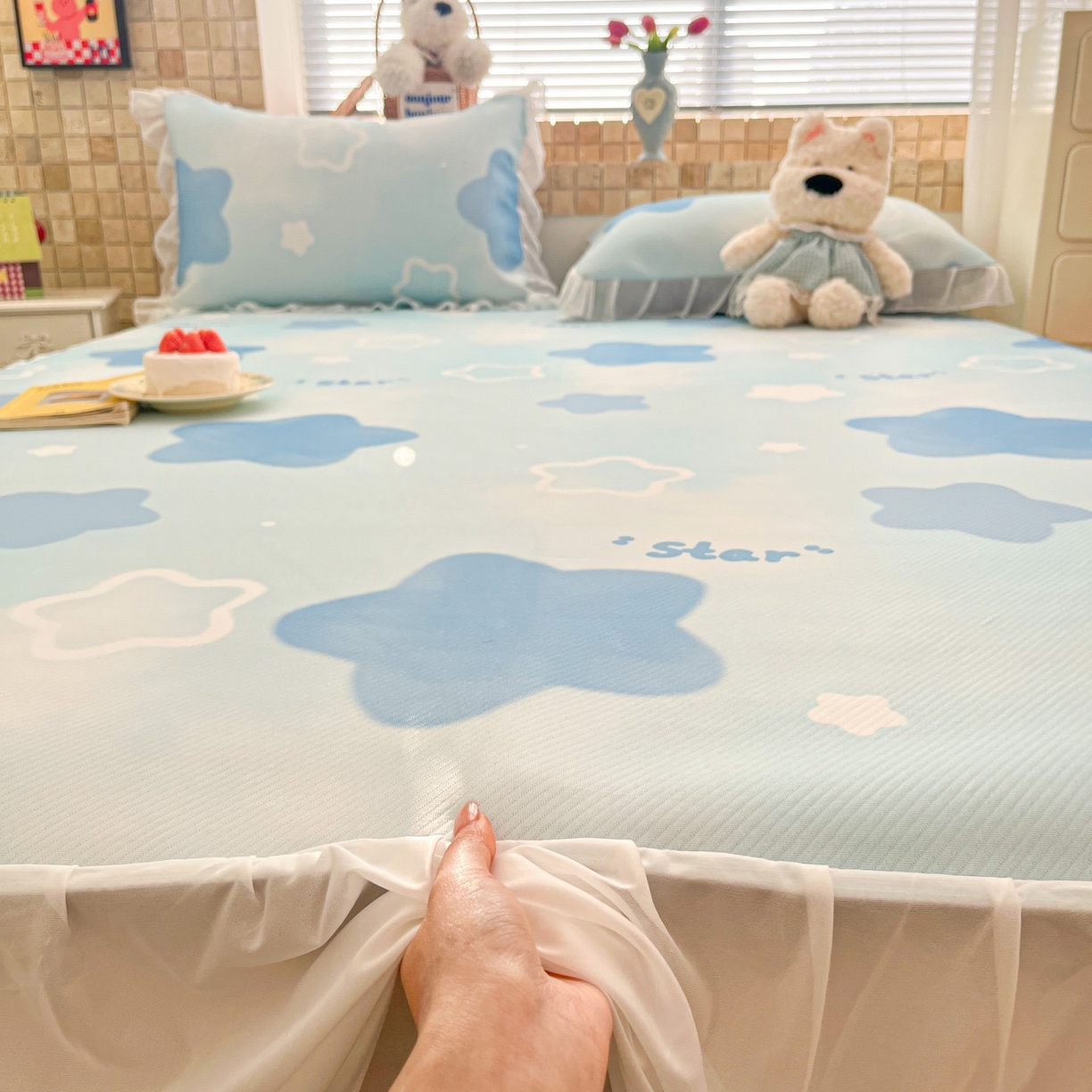 91家纺网 家纺一手货源 找家纺 （总）川悦生活 2026新款雪纺冰丝床裙凉席三件套