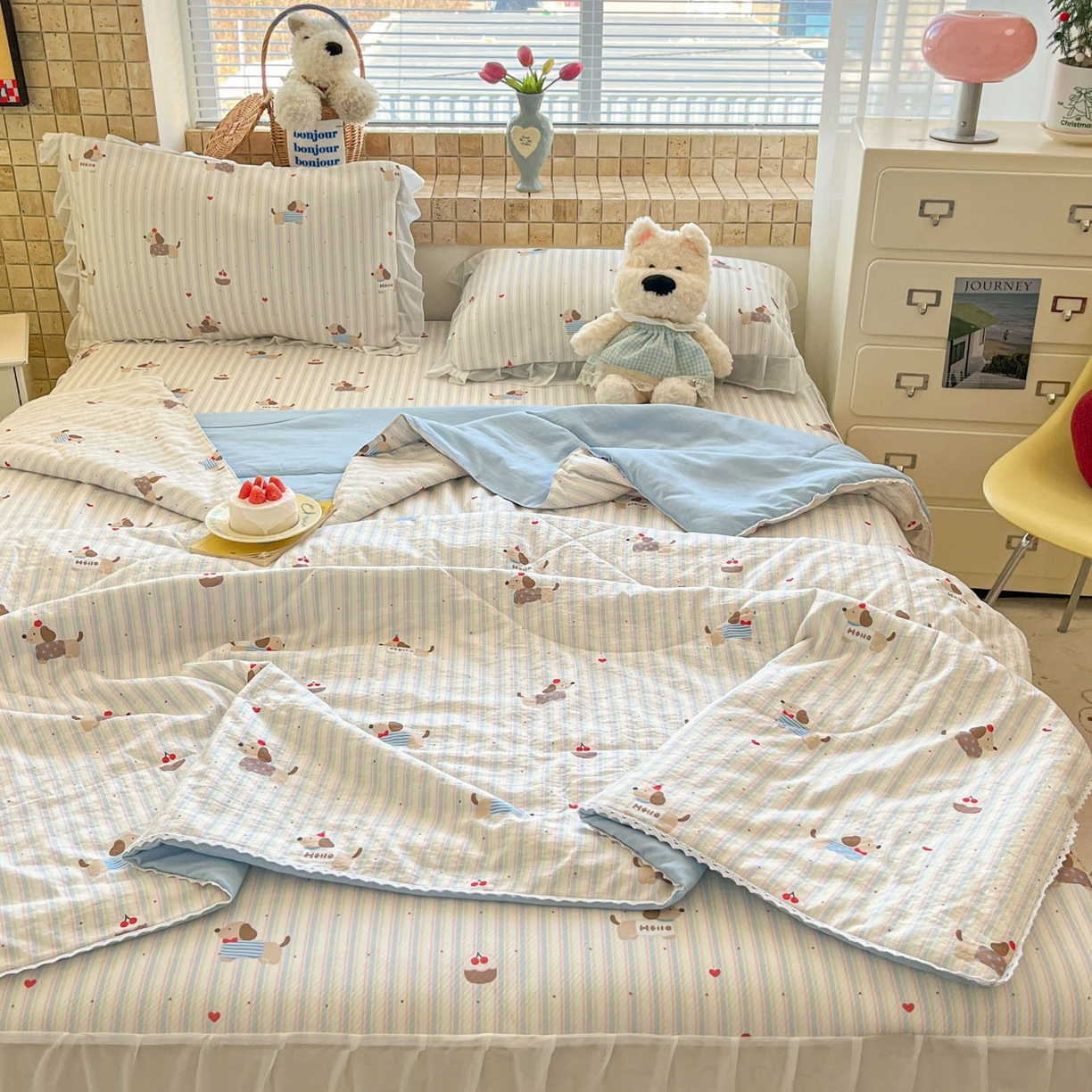 91家纺网 家纺一手货源 找家纺 （总）川悦生活 2026新款雪纺冰丝床裙凉席三件套