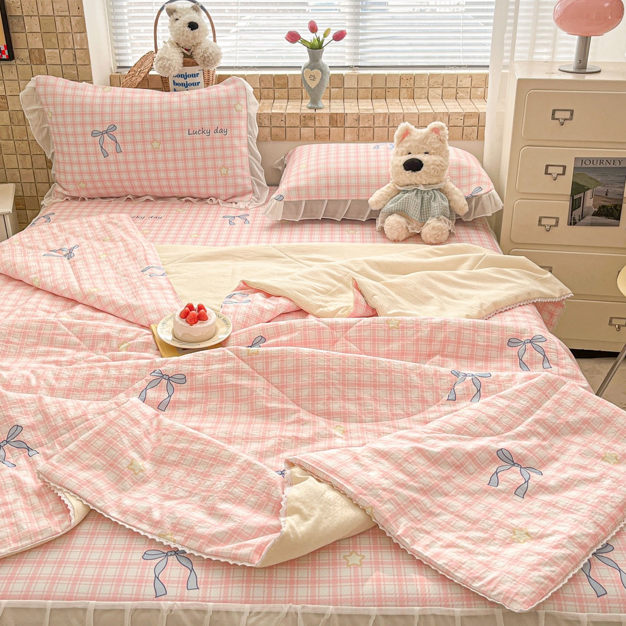 91家纺网 家纺一手货源 找家纺 （总）川悦生活 2026新款雪纺冰丝床裙凉席三件套