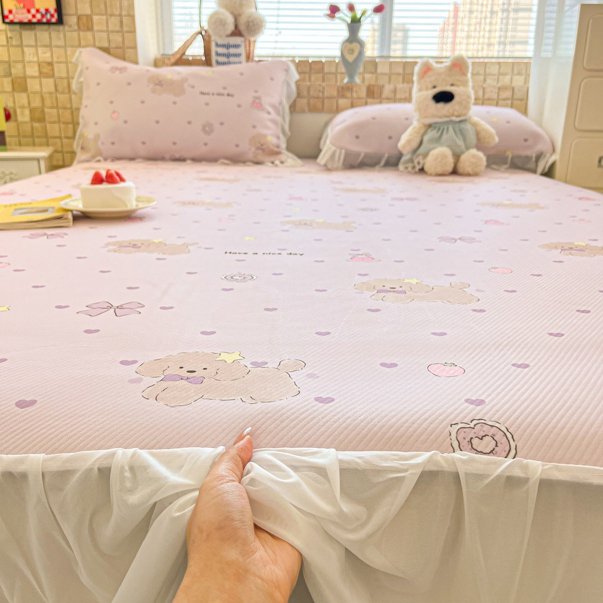 91家纺网 家纺一手货源 找家纺 （总）川悦生活 2026新款雪纺冰丝床裙凉席三件套