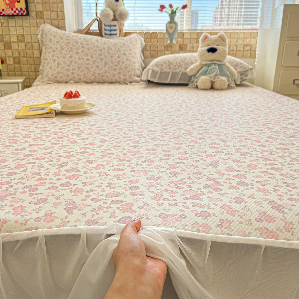 91家纺网 家纺一手货源 找家纺 （总）川悦生活 2026新款雪纺冰丝床裙凉席三件套