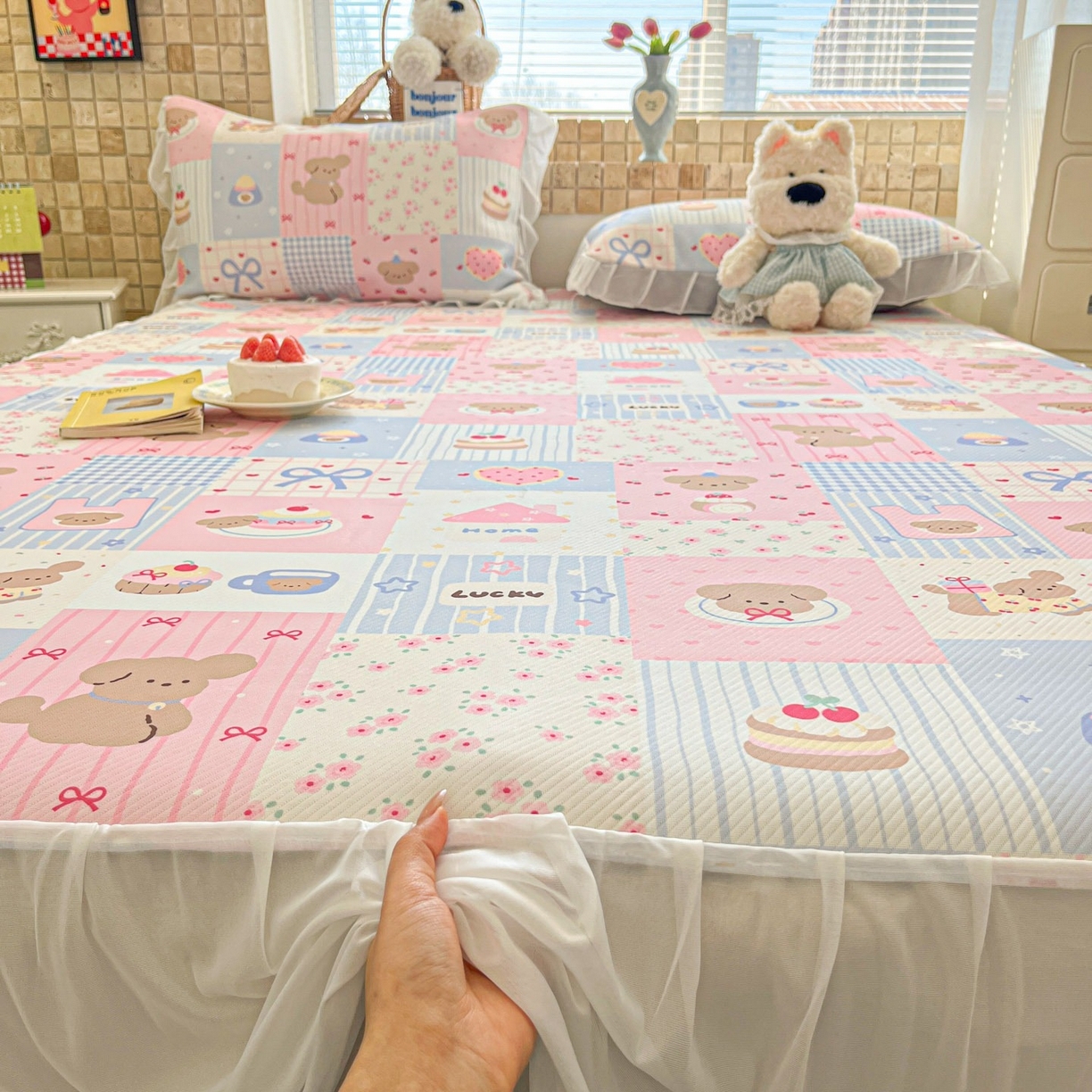 91家纺网 家纺一手货源 找家纺 （总）川悦生活 2026新款雪纺冰丝床裙凉席三件套