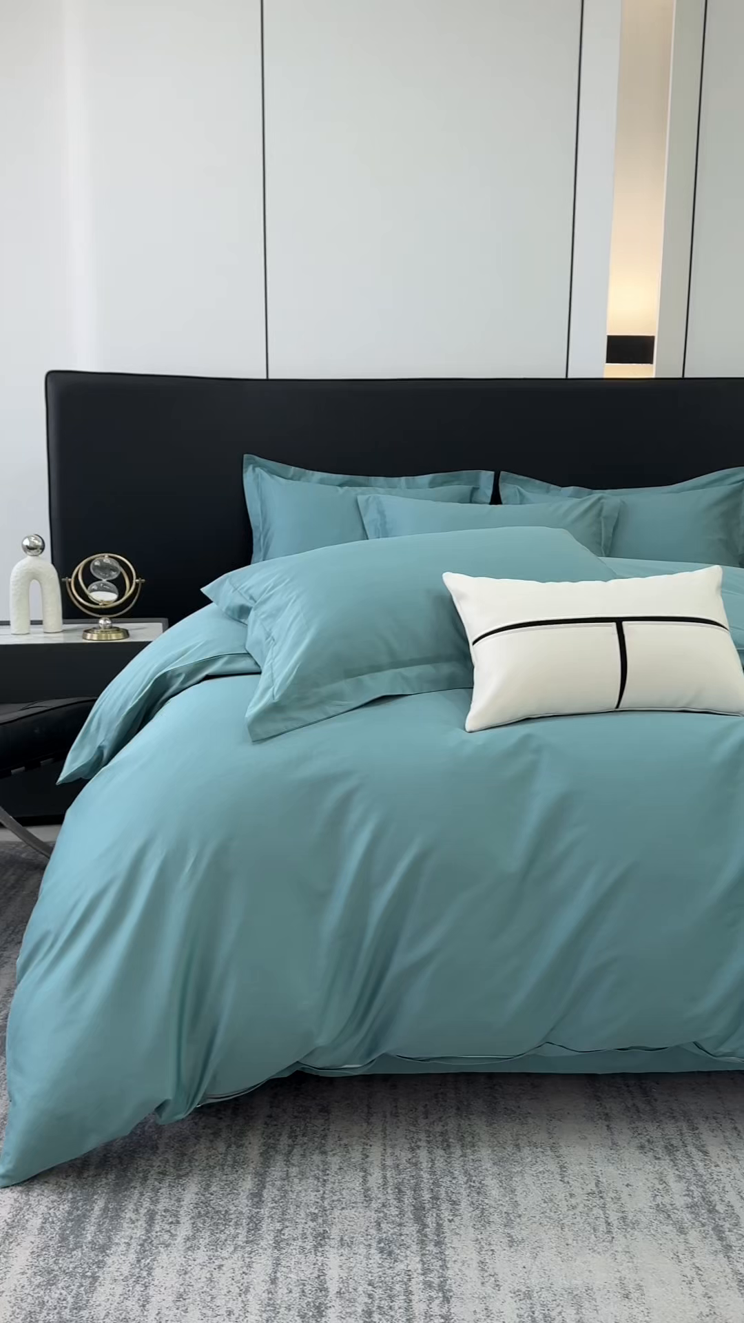 91家纺网 家纺一手货源 找家纺 乐蔻家纺 2026新款100S长绒棉纯棉素色款四件套 优雅绿