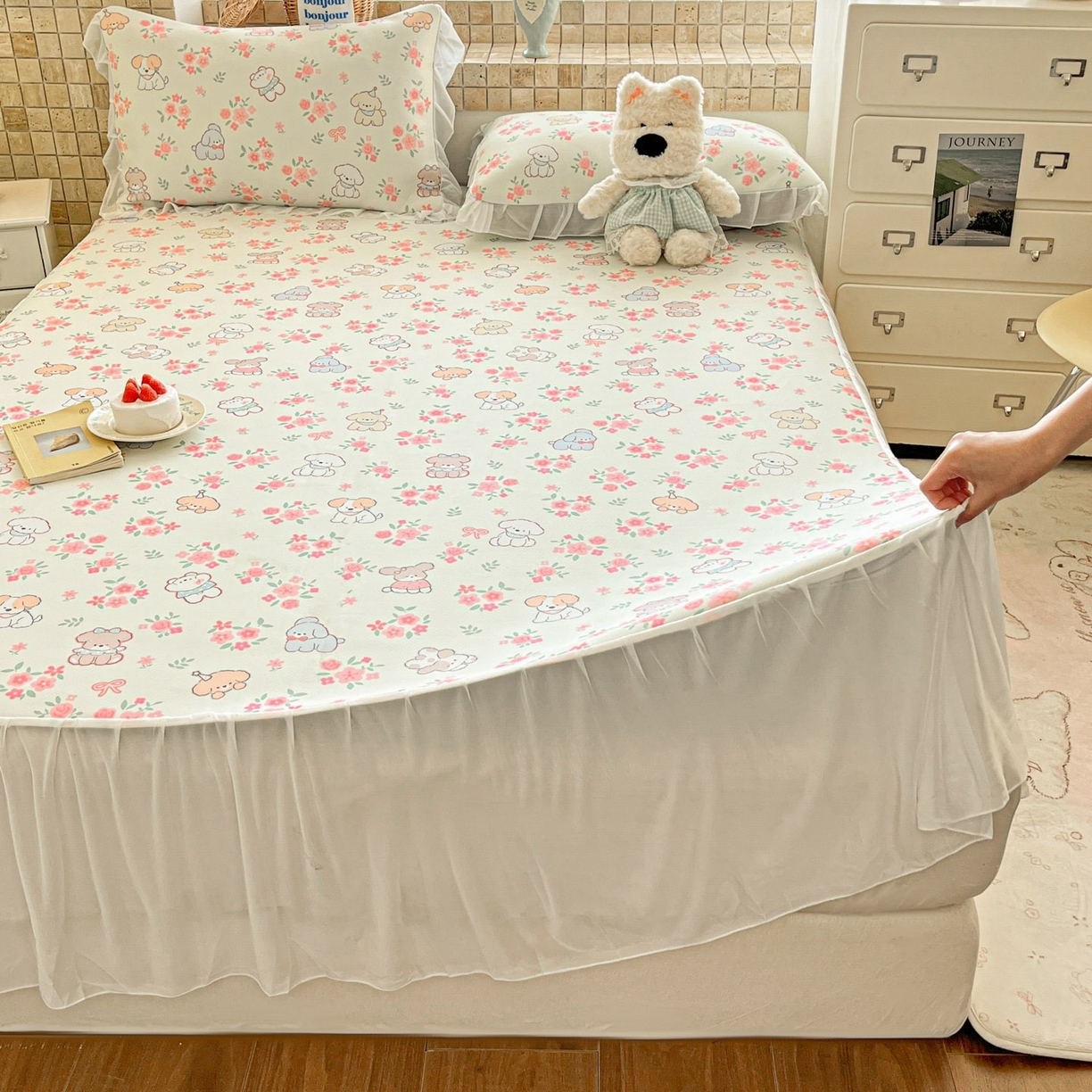 91家纺网 家纺一手货源 找家纺 （总）川悦生活 2026新款雪纺冰丝床裙凉席三件套