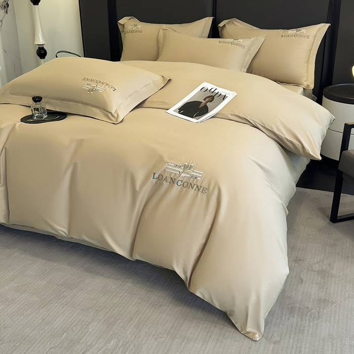 91家纺网 家纺一手货源 找家纺 乐蔻家纺 2026新款四季款全棉纯棉绣花四件套 星雅 金