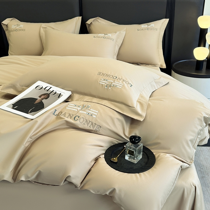 91家纺网 家纺一手货源 找家纺 乐蔻家纺 2026新款四季款全棉纯棉绣花四件套 星雅 金