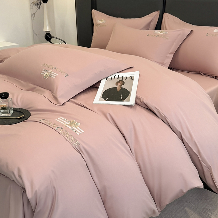 乐蔻家纺 2026新款四季款全棉纯棉绣花四件套 星雅 豆沙