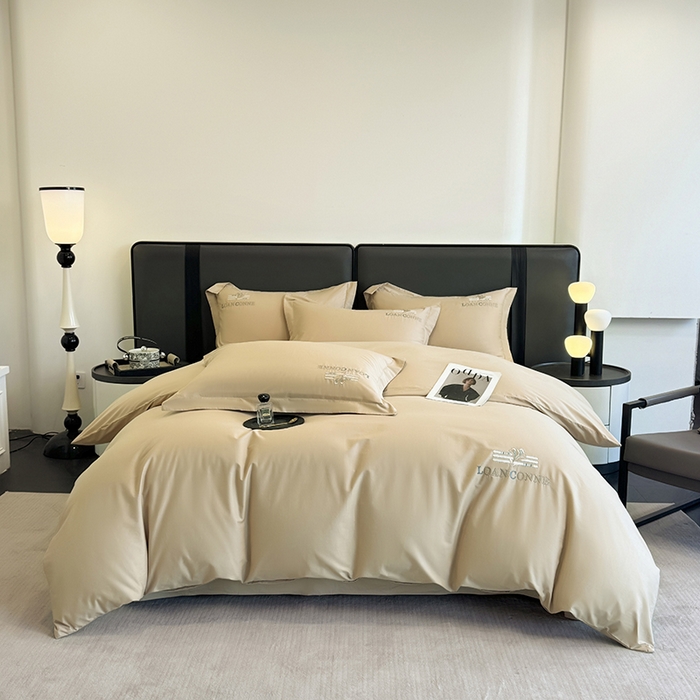 91家纺网 家纺一手货源 找家纺 乐蔻家纺 2026新款四季款全棉纯棉绣花四件套 星雅 金