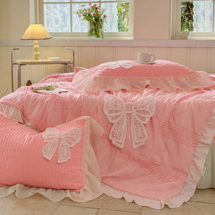 91家纺网 家纺一手货源 找家纺 梵克保罗 2026春夏新款雪纺床盖夏被夏凉被空调被四件套单夏被床盖三件套 玉芙蓉