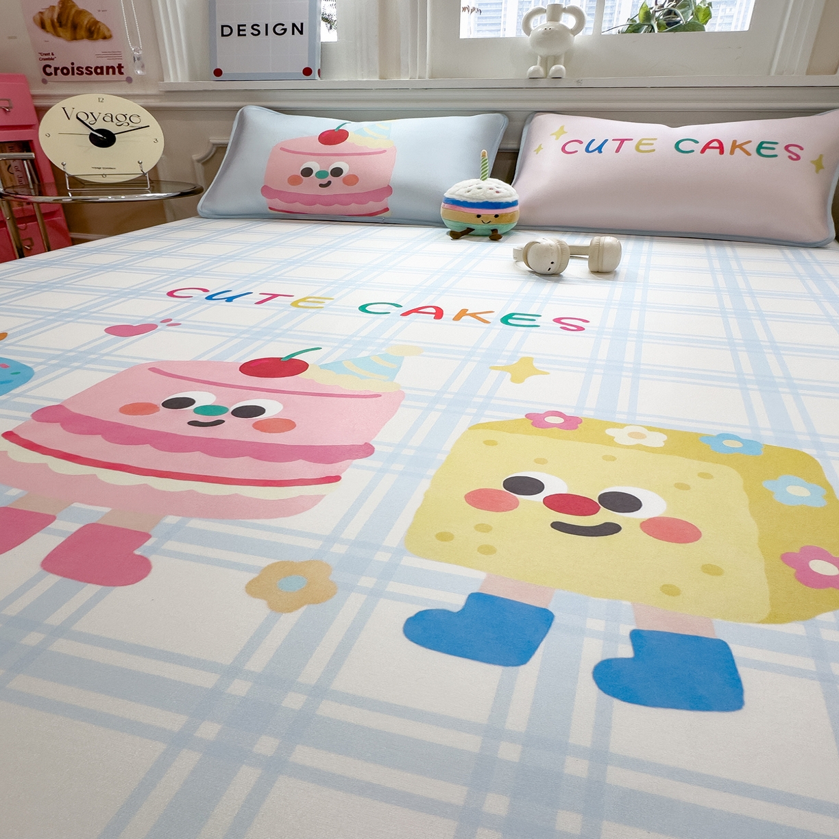 91家纺网 家纺一手货源 找家纺 丝羽坊 2026新款ins设计师原创大版小清新卡通冰皮复合软凉席  甜趣屋-床笠款