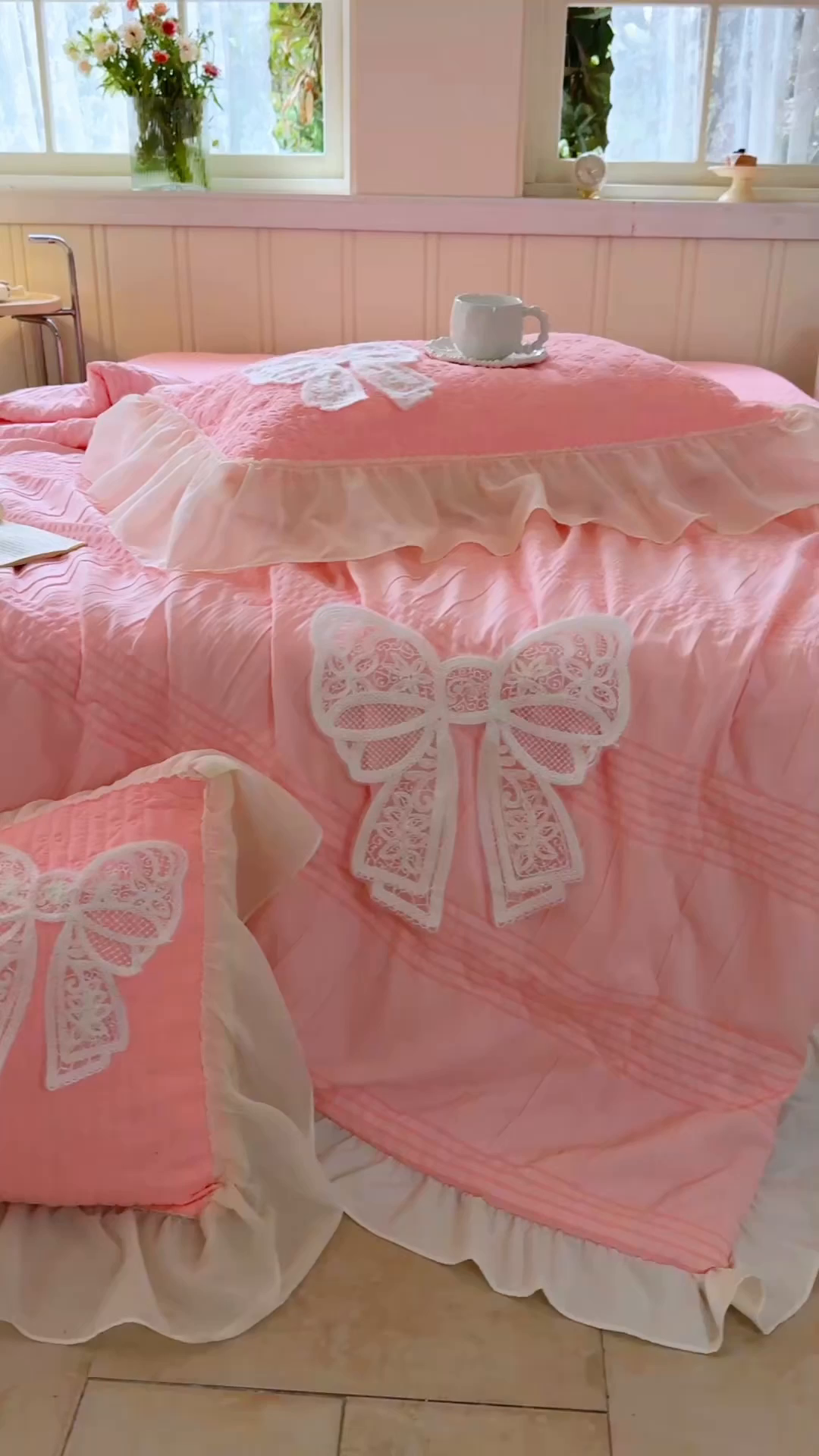 91家纺网 家纺一手货源 找家纺 梵克保罗 2026春夏新款雪纺床盖夏被夏凉被空调被四件套单夏被床盖三件套 玉芙蓉