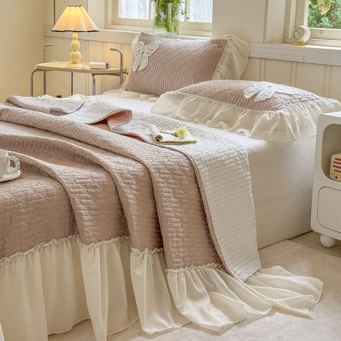 91家纺网 家纺一手货源 找家纺 （总）梵克保罗 2026春夏新款雪纺床盖夏被四件套单夏被床盖三件套