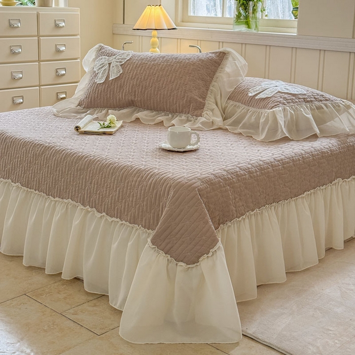 91家纺网 家纺一手货源 找家纺 （总）梵克保罗 2026春夏新款雪纺床盖夏被四件套单夏被床盖三件套