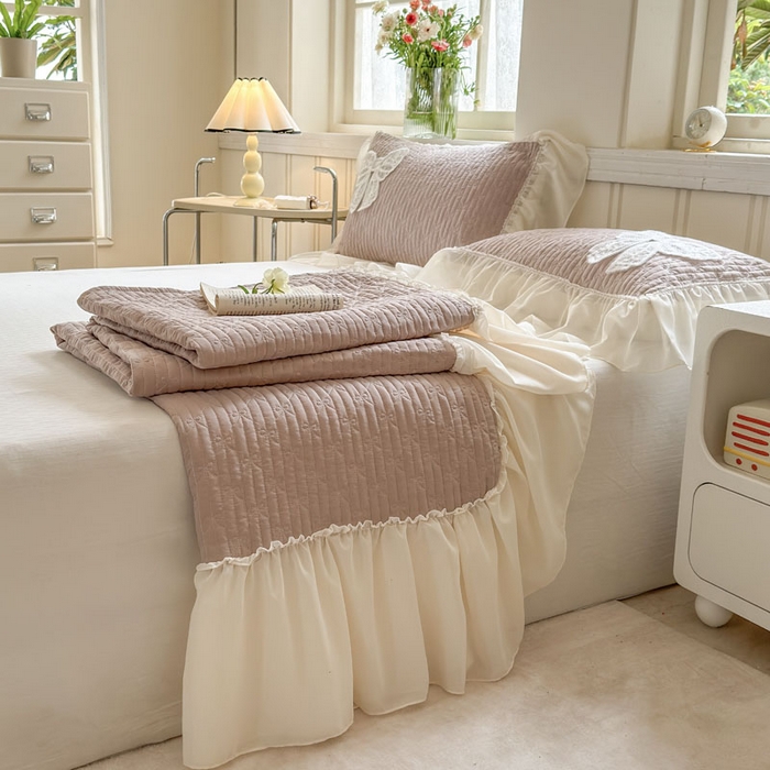 91家纺网 家纺一手货源 找家纺 （总）梵克保罗 2026春夏新款雪纺床盖夏被四件套单夏被床盖三件套