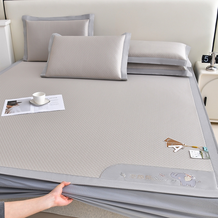 91家纺网 家纺一手货源 找家纺 （总）小牛席业 2026新款小冰块大象凉感冰丝席（床笠款）凉席竹席藤席冰藤席乳胶席豆豆席