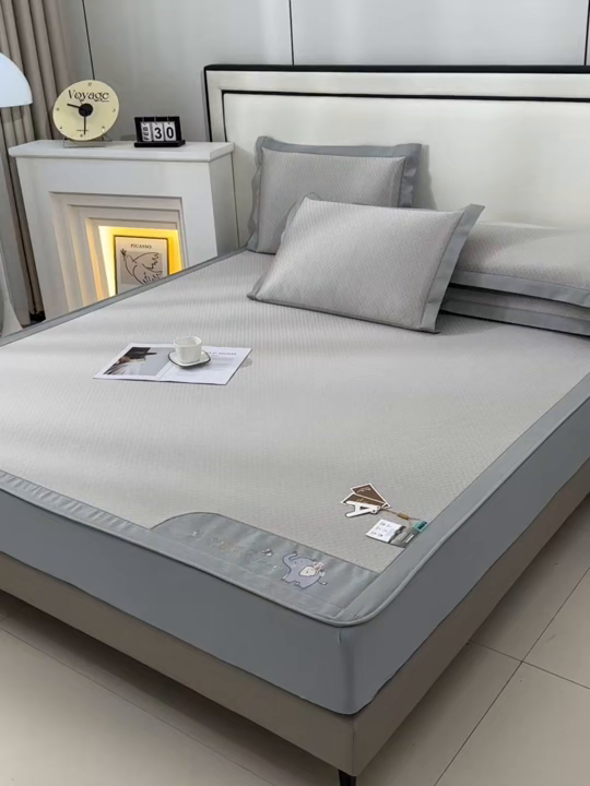 91家纺网 家纺一手货源 找家纺 （总）小牛席业 2026新款小冰块大象凉感冰丝席（床笠款）凉席竹席藤席冰藤席乳胶席豆豆席