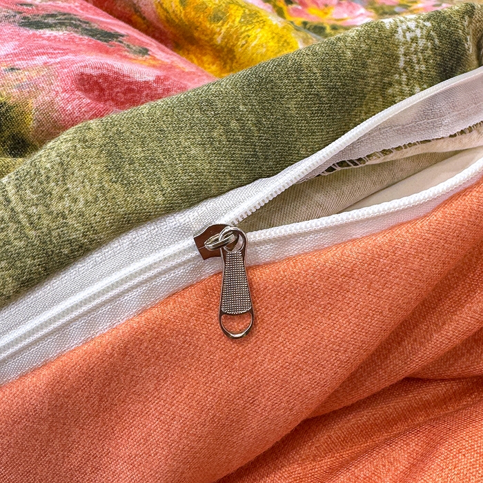 91家纺网 家纺一手货源 找家纺 桔禾家纺 2026新款田园花卉小清新直播加厚植物羊绒四件套高克重磨毛跨境四件套 大量现货 芙萃花韵