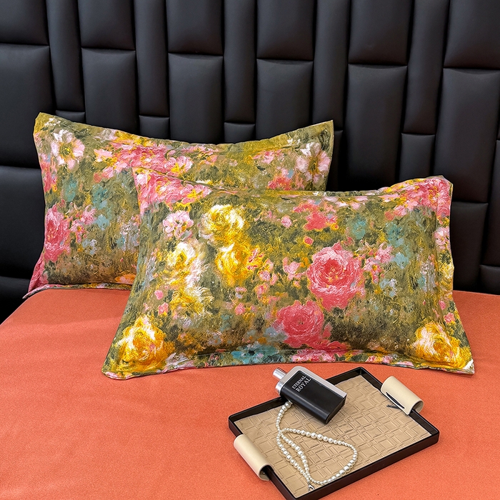 91家纺网 家纺一手货源 找家纺 桔禾家纺 2026新款田园花卉小清新直播加厚植物羊绒四件套高克重磨毛跨境四件套 大量现货 芙萃花韵