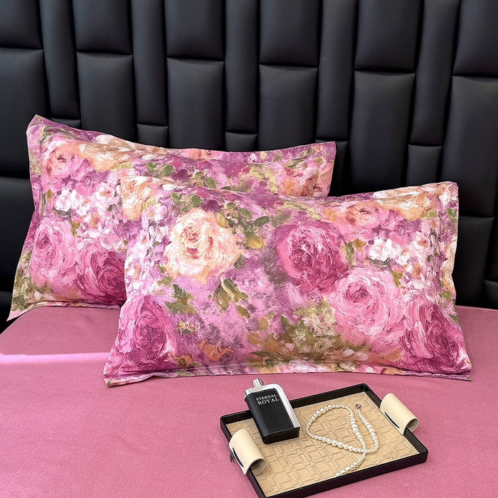 91家纺网 家纺一手货源 找家纺 桔禾家纺 2026新款田园花卉小清新直播加厚植物羊绒四件套高克重磨毛跨境四件套 大量现货 紫气东来