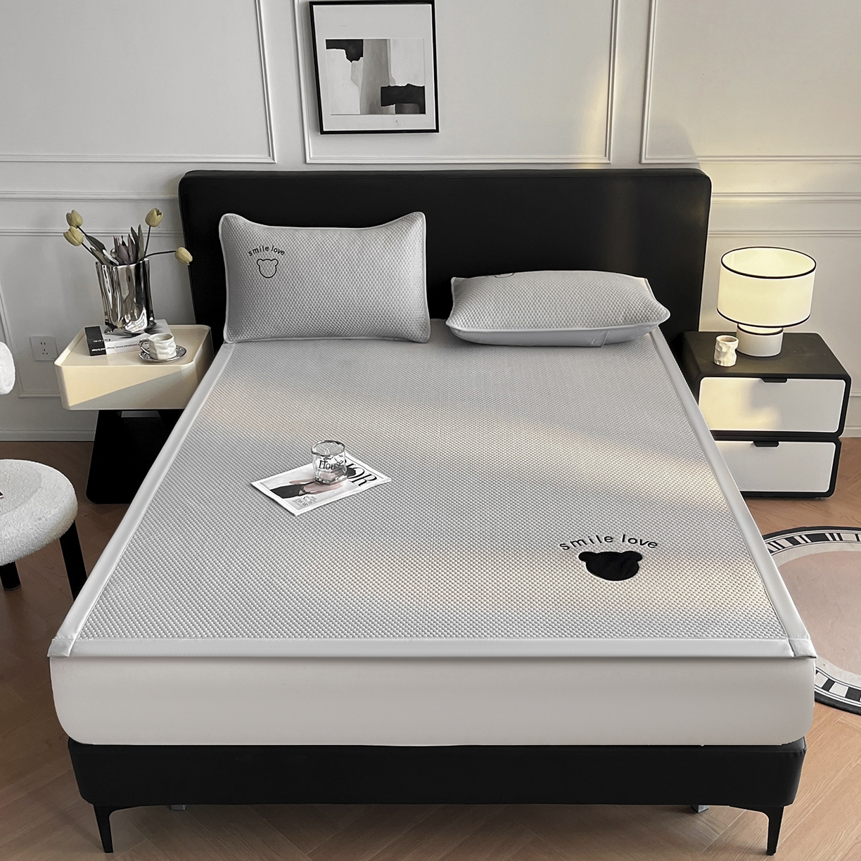 91家纺网 家纺一手货源 找家纺 （总）家品罗兰 2026新款夏季A类真PE凉感冰豆豆凉席冰丝床单单件冰丝席家用可机洗单人学生宿舍上下铺寝室席-大床