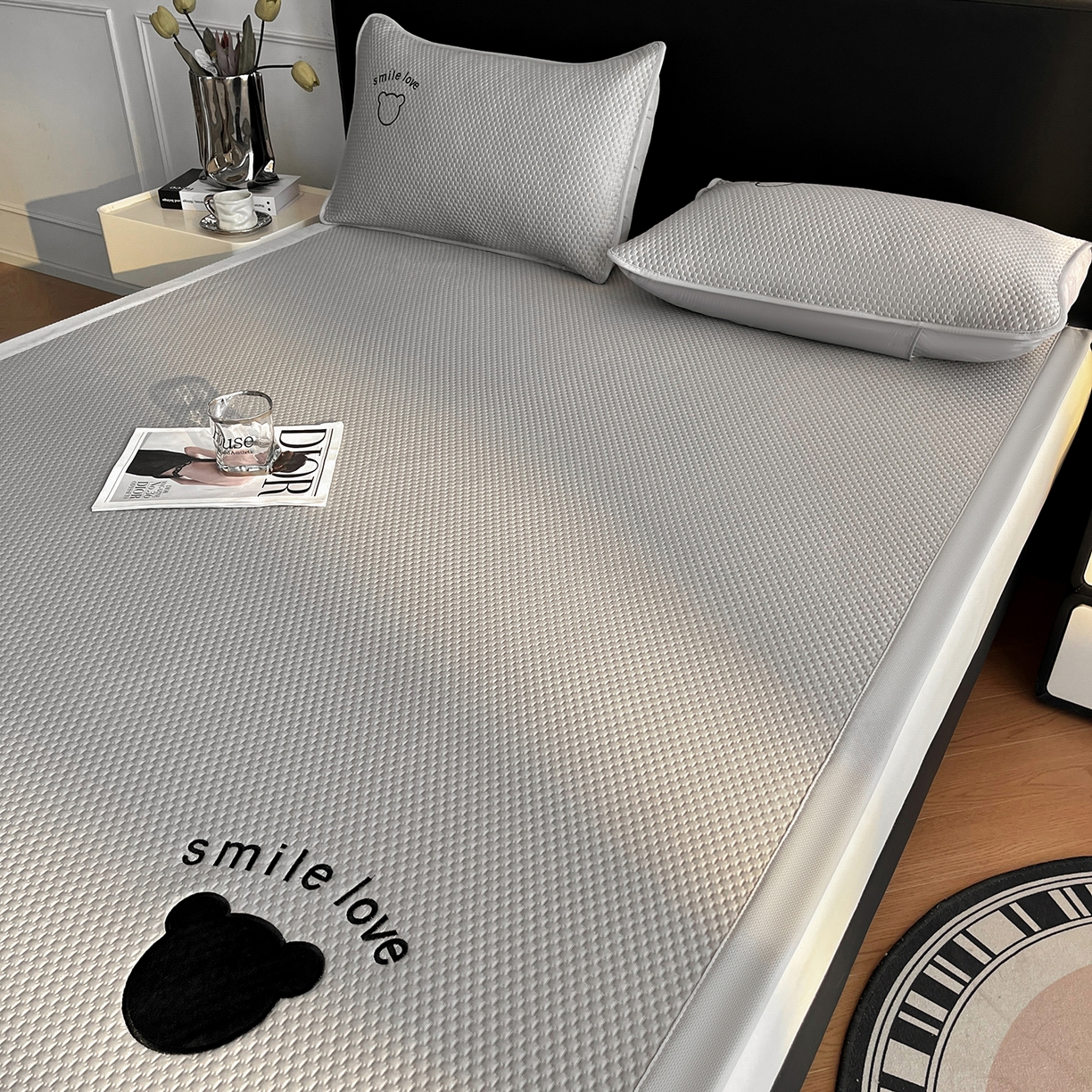 91家纺网 家纺一手货源 找家纺 （总）家品罗兰 2026新款夏季A类真PE凉感冰豆豆凉席冰丝床单单件冰丝席家用可机洗单人学生宿舍上下铺寝室席-大床