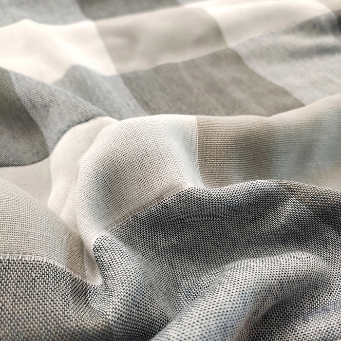 91家纺网 家纺一手货源 找家纺 静缘分 2026新款全棉纯棉6层纱布毛巾被纯棉六层纱布毯 日式大格蓝