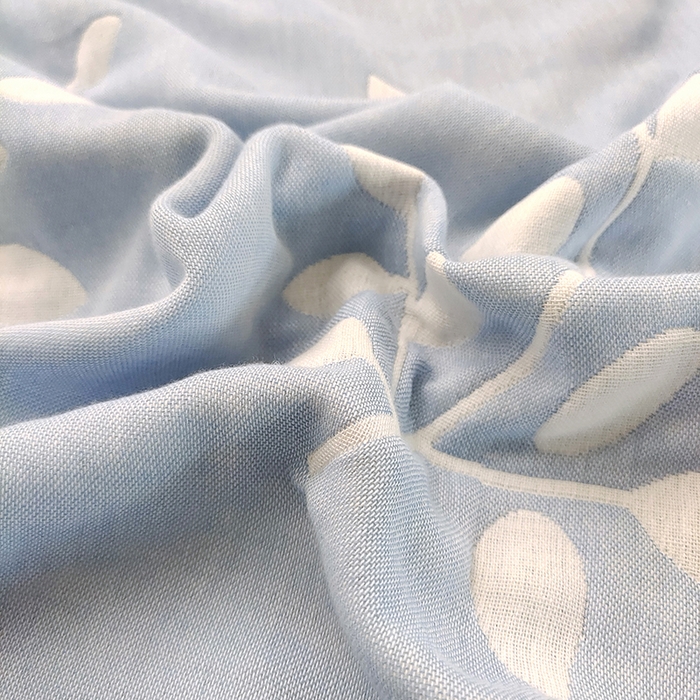 91家纺网 家纺一手货源 找家纺 静缘分 2026新款全棉纯棉6层纱布毛巾被纯棉六层纱布毯 叶语蓝