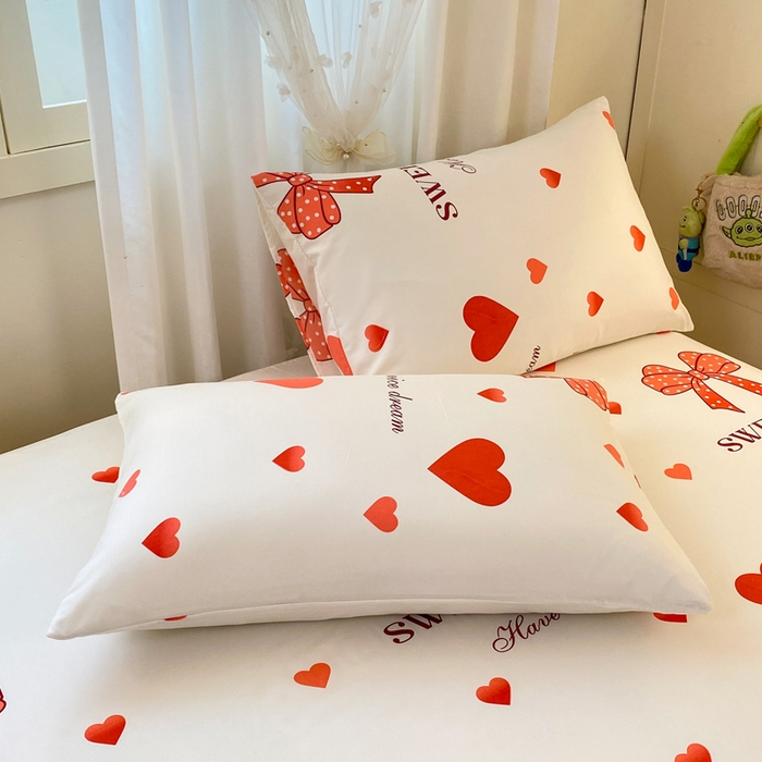 91家纺网 家纺一手货源 找家纺 朵朵家纺 2025新款超柔水洗棉云感印花单床笠床垫保护套床笠（床垫保护套可定制尺寸 ）-场景一 甜心结