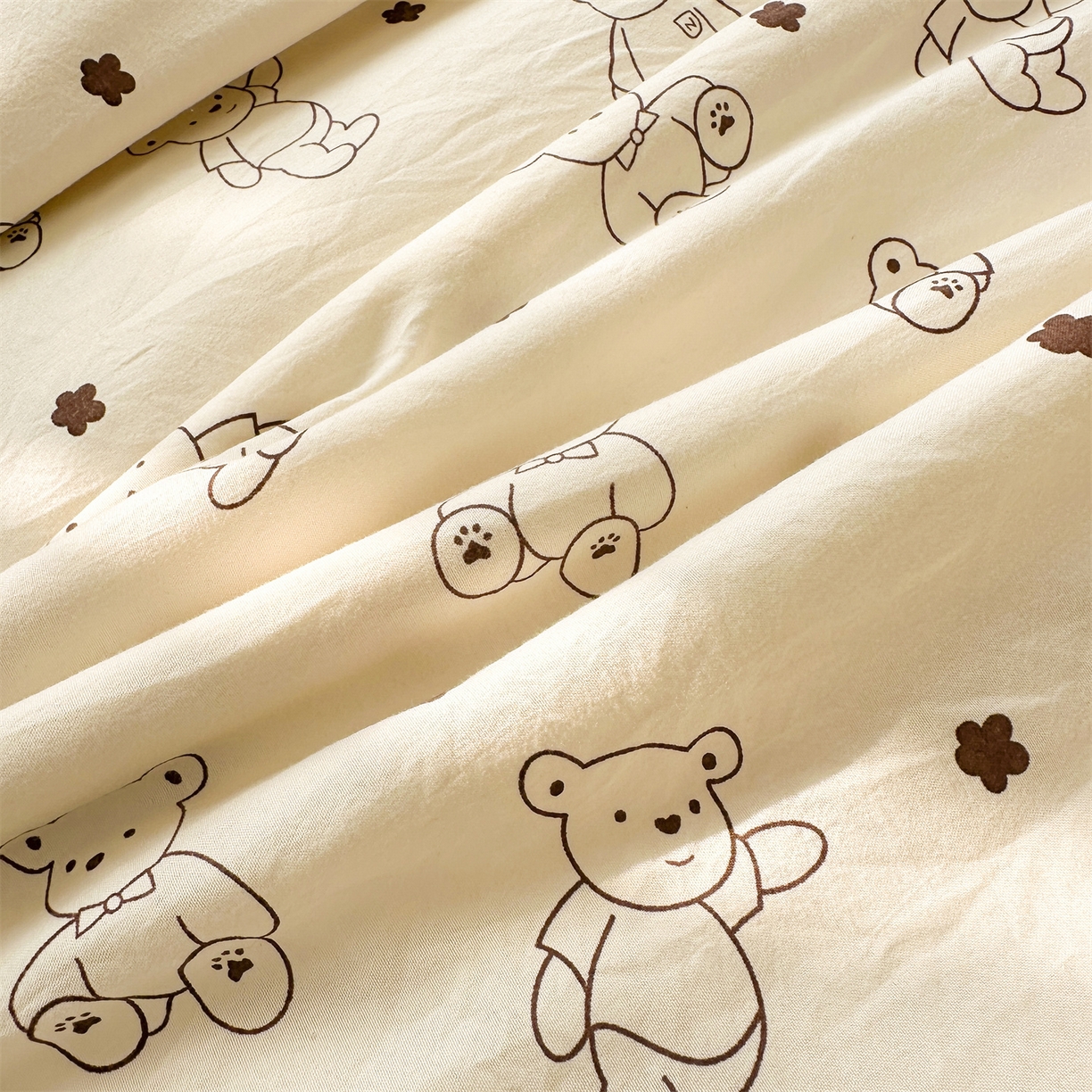 91家纺网 家纺一手货源 找家纺 晓时候 2026新款小清新印花夏被夏凉被空调被新疆棉花被被子被芯 小熊院长