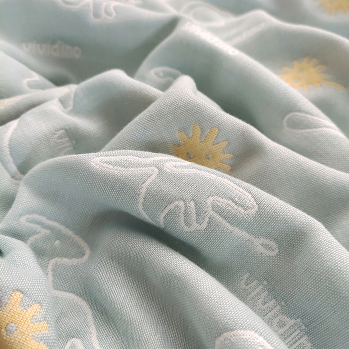 91家纺网 家纺一手货源 找家纺 静缘分 2026新款全棉纯棉6层纱布毛巾被纯棉六层纱布毯 可爱恐龙