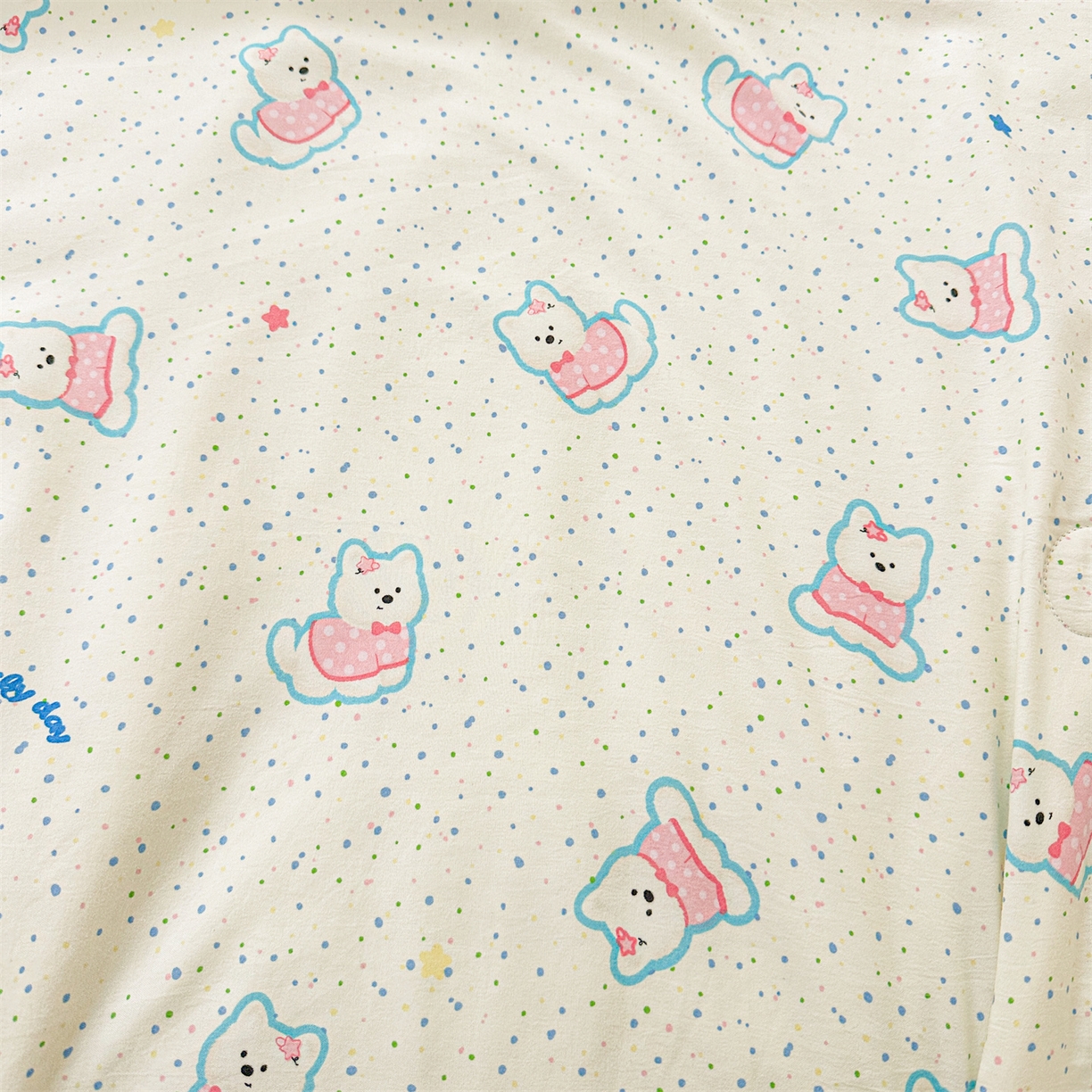 91家纺网 家纺一手货源 找家纺 晓时候 2026新款小清新印花夏被夏凉被空调被新疆棉花被被子被芯 彩糖熊贴