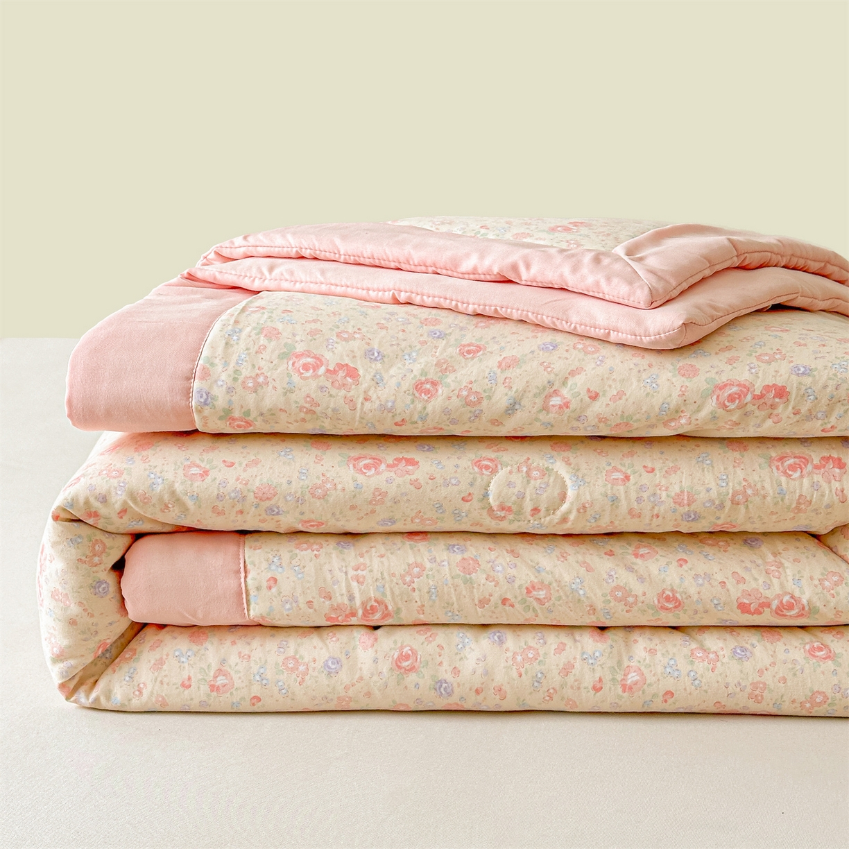 91家纺网 家纺一手货源 找家纺 晓时候 2026新款小清新印花夏被夏凉被空调被新疆棉花被被子被芯 春晓