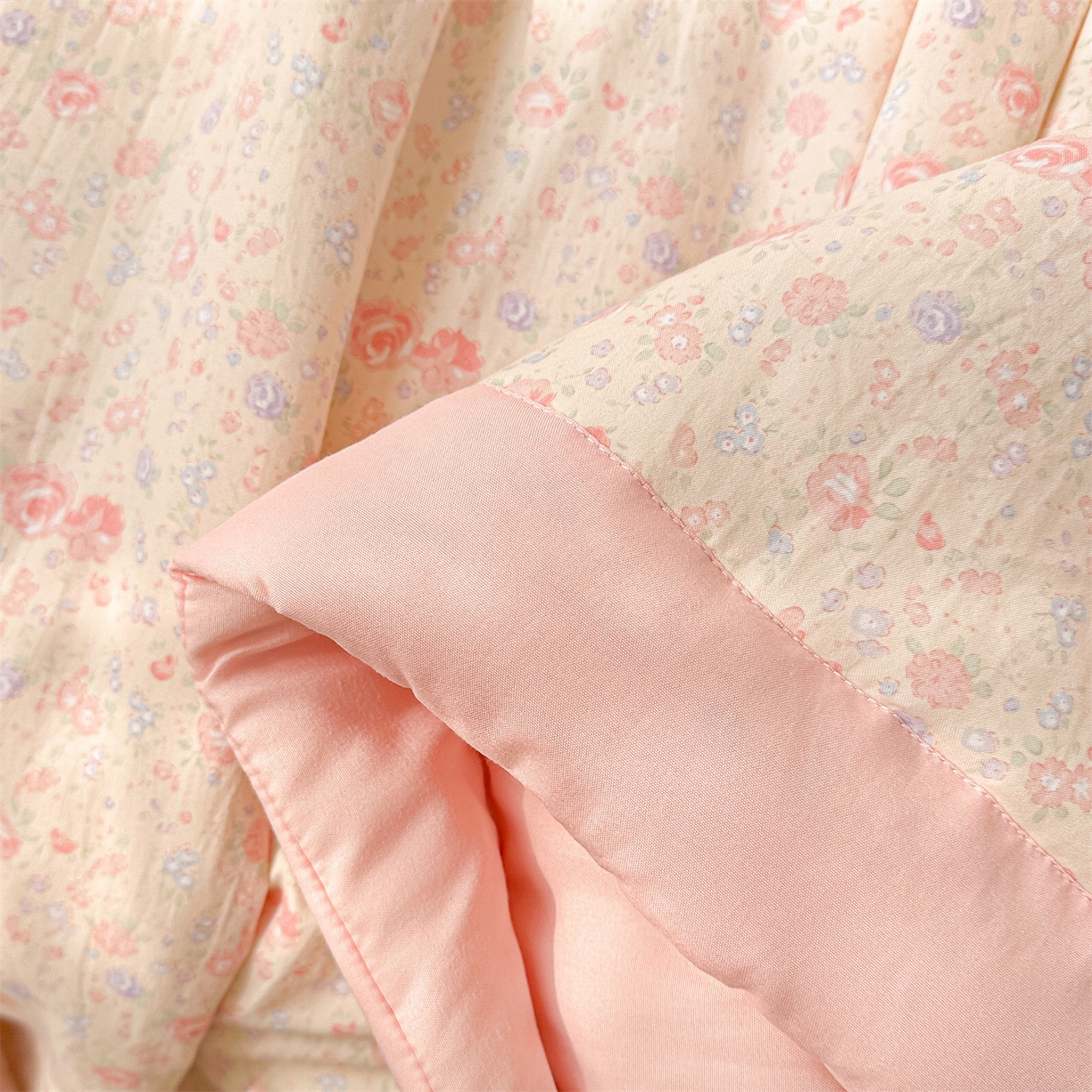 91家纺网 家纺一手货源 找家纺 晓时候 2026新款小清新印花夏被夏凉被空调被新疆棉花被被子被芯 春晓