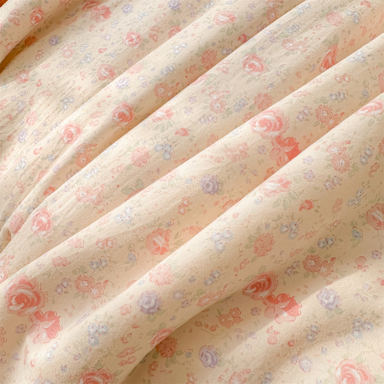 91家纺网 家纺一手货源 找家纺 晓时候 2026新款小清新印花夏被夏凉被空调被新疆棉花被被子被芯 春晓