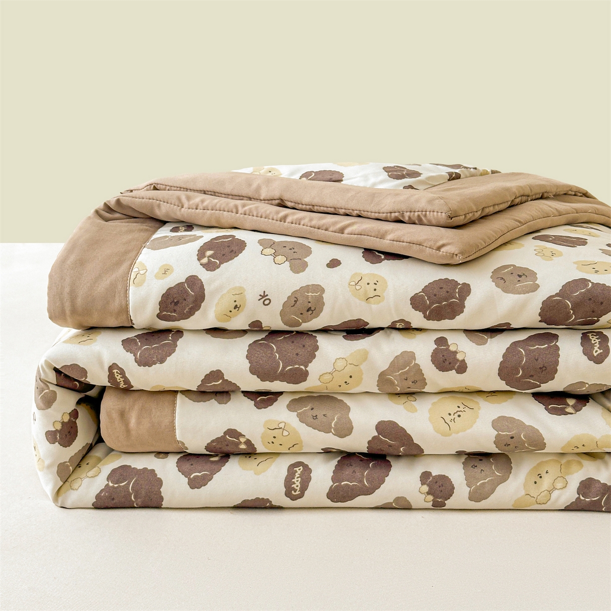 91家纺网 家纺一手货源 找家纺 晓时候 2026新款小清新印花夏被夏凉被空调被新疆棉花被被子被芯 开心小狗