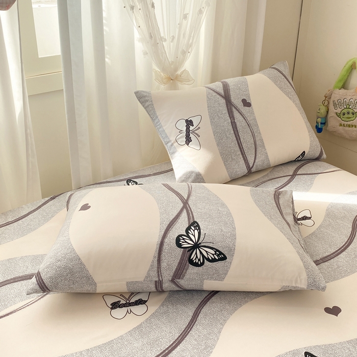 91家纺网 家纺一手货源 找家纺 朵朵家纺 2025新款超柔水洗棉云感印花单床笠床垫保护套床笠（床垫保护套可定制尺寸 ）-场景三 蝶恋心