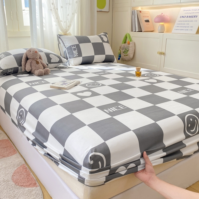 91家纺网 家纺一手货源 找家纺 朵朵家纺 2025新款超柔水洗棉云感印花单床笠床垫保护套床笠（床垫保护套可定制尺寸 ）-场景三 简单时尚