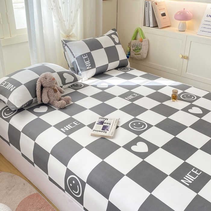 91家纺网 家纺一手货源 找家纺 朵朵家纺 2025新款超柔水洗棉云感印花单床笠床垫保护套床笠（床垫保护套可定制尺寸 ）-场景三 简单时尚