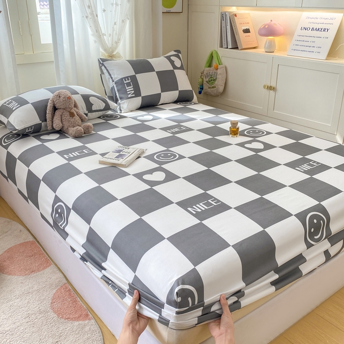 91家纺网 家纺一手货源 找家纺 朵朵家纺 2025新款超柔水洗棉云感印花单床笠床垫保护套床笠（床垫保护套可定制尺寸 ）-场景三 简单时尚